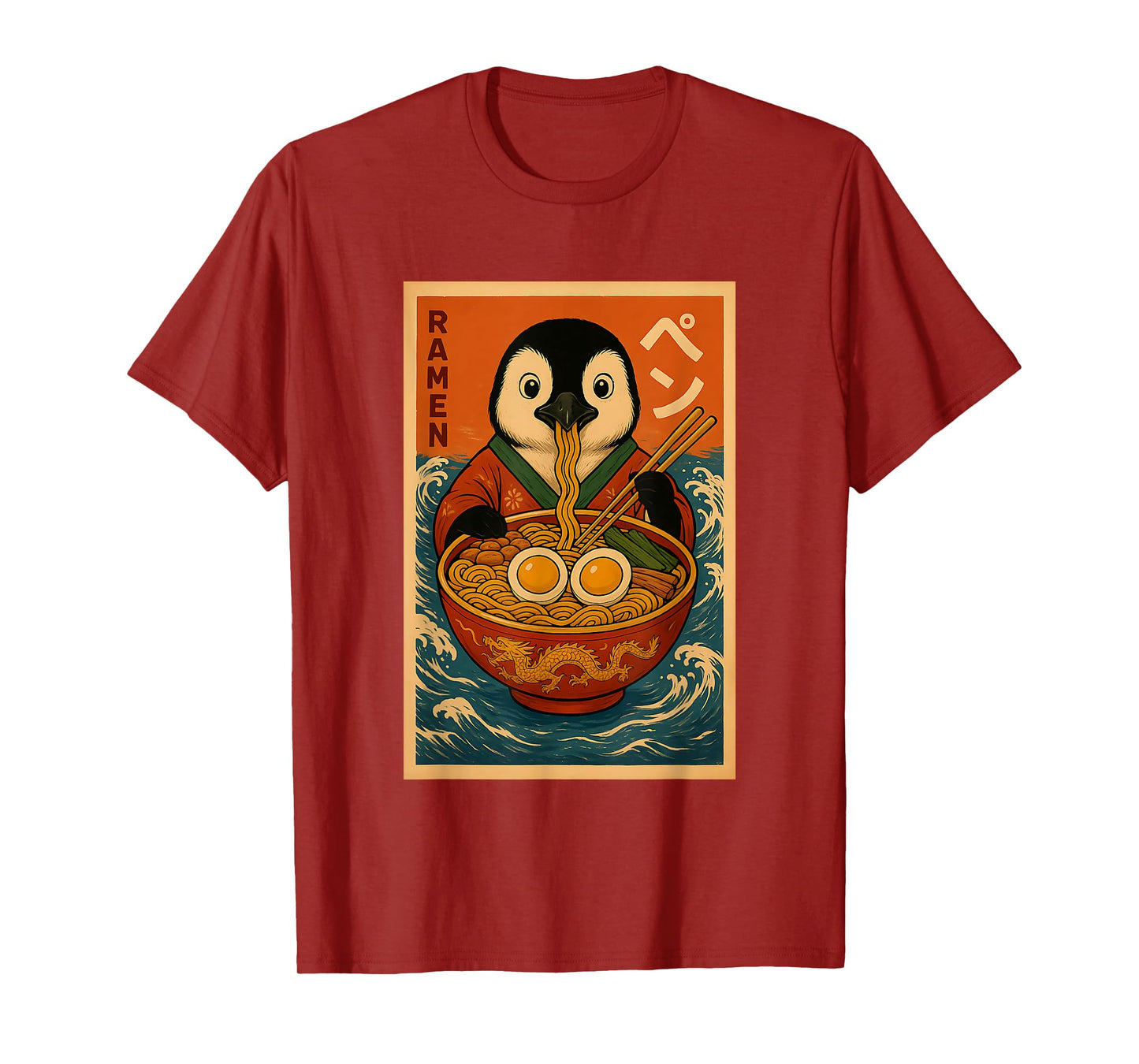 Penguin Eating Ramen Japanese Noodles Funny Gifts T-Shirt