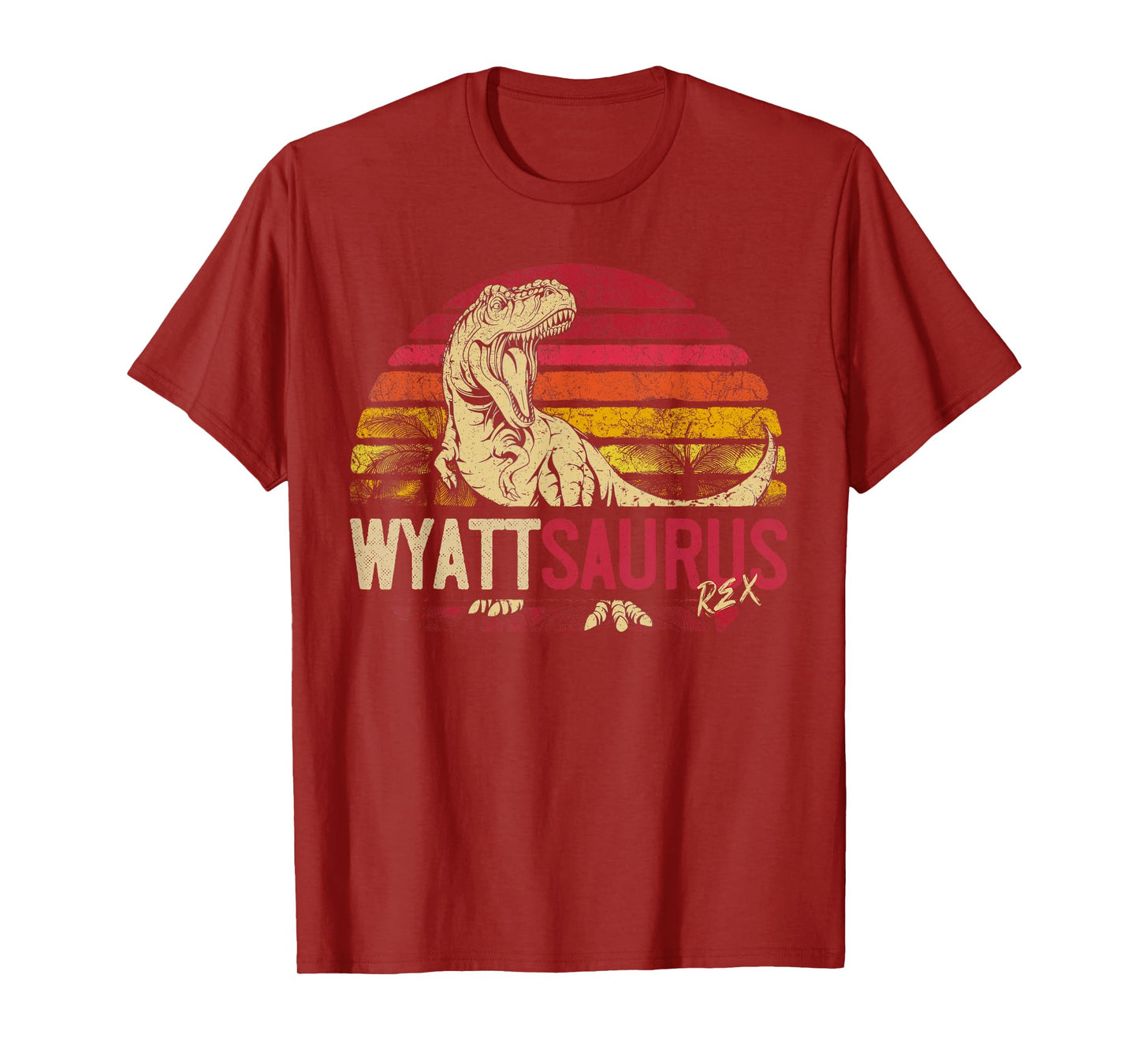 Wyatt Saurus Funny Personalized Dinosaur T Rex Name Boy Gift T-Shirt