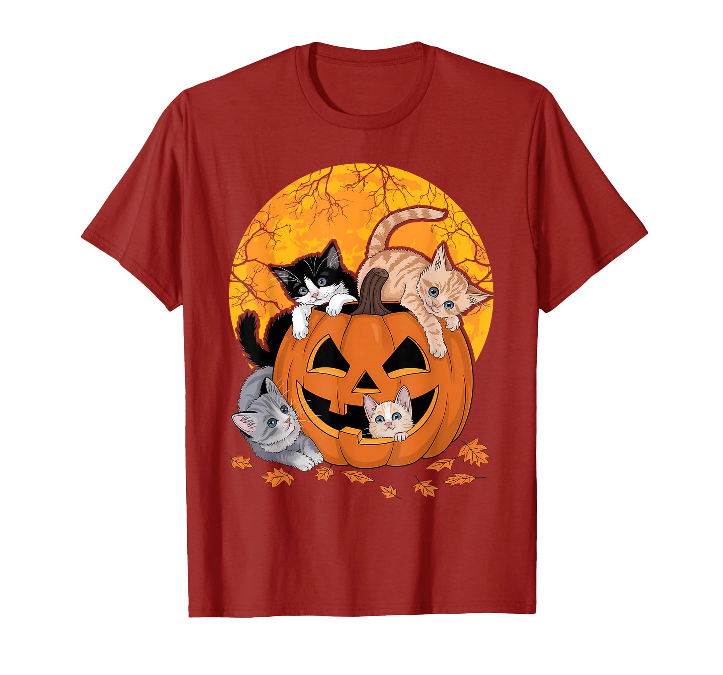 Vintage 90s Cat Pumpkin Halloween Retro Floral Spooky Season T-Shirt