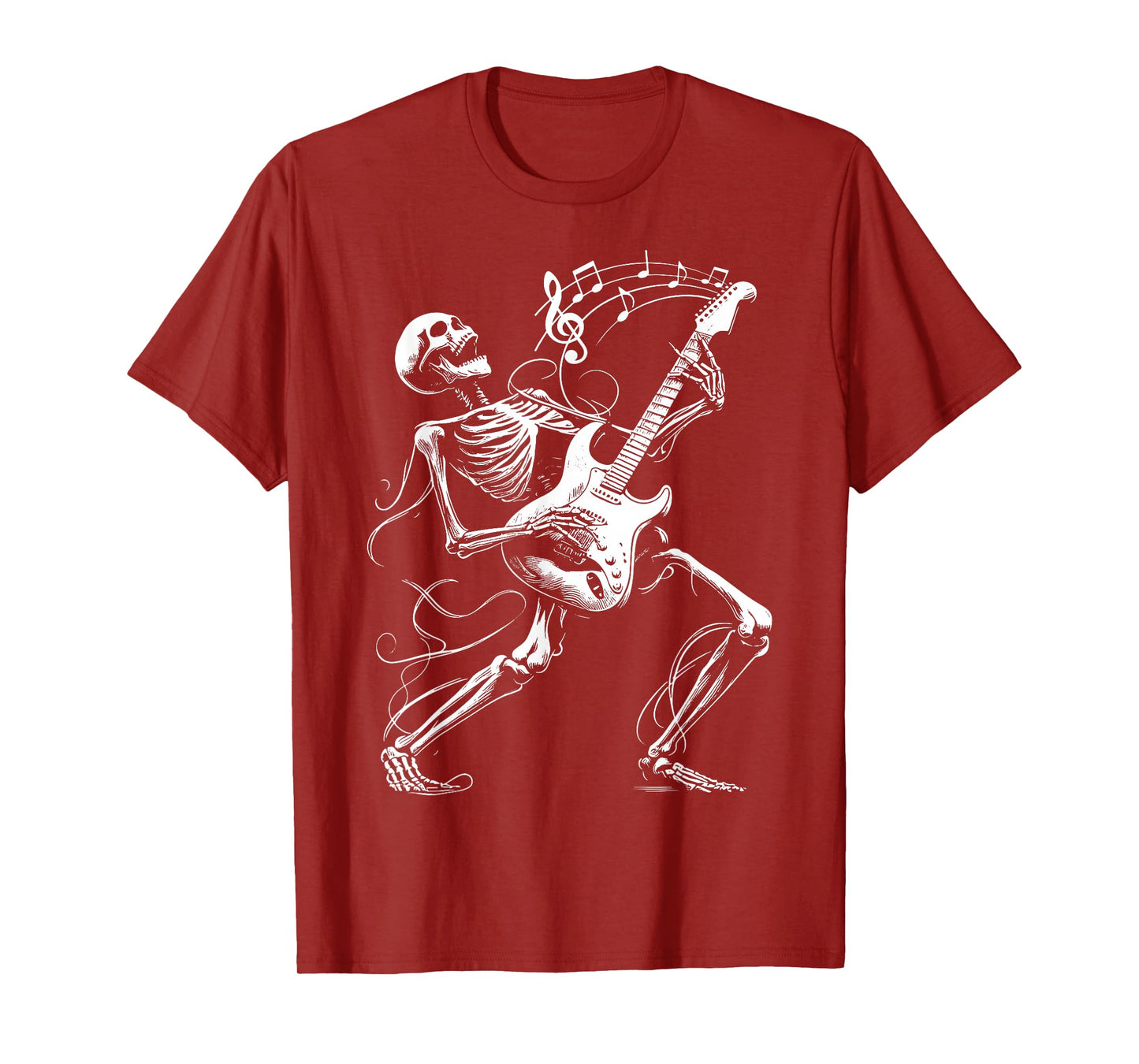 Skeleton Playing Guitar Music Gifts For Men Women Rock Band T-Shirt