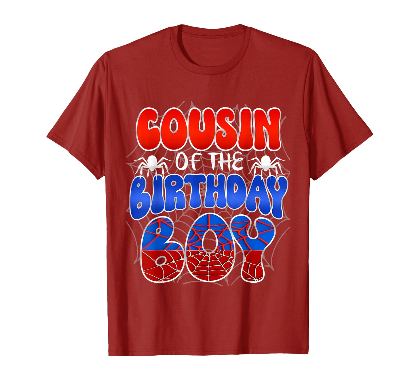 Cousin of the Birthday Boy Costume Spider Web Birthday Party T-Shirt