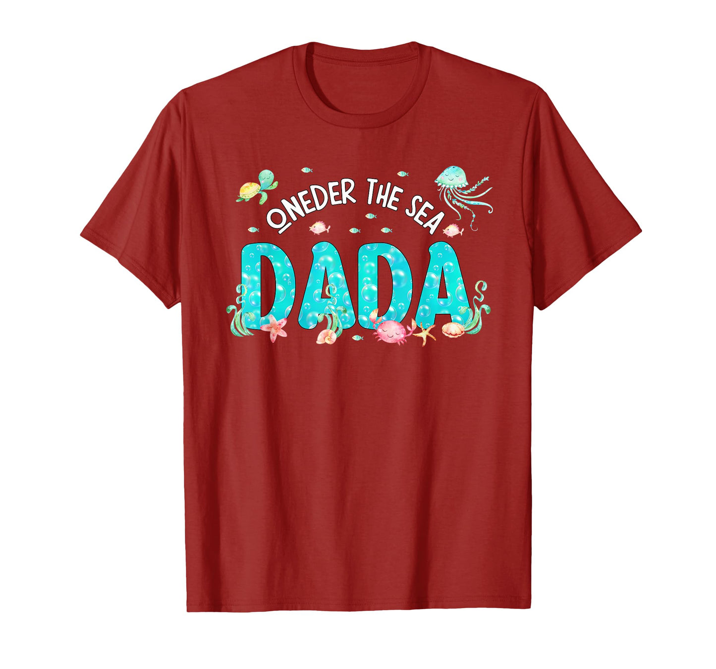Mens Under Sea Dada Birthday Girl Boy Matching Family Party T-Shirt
