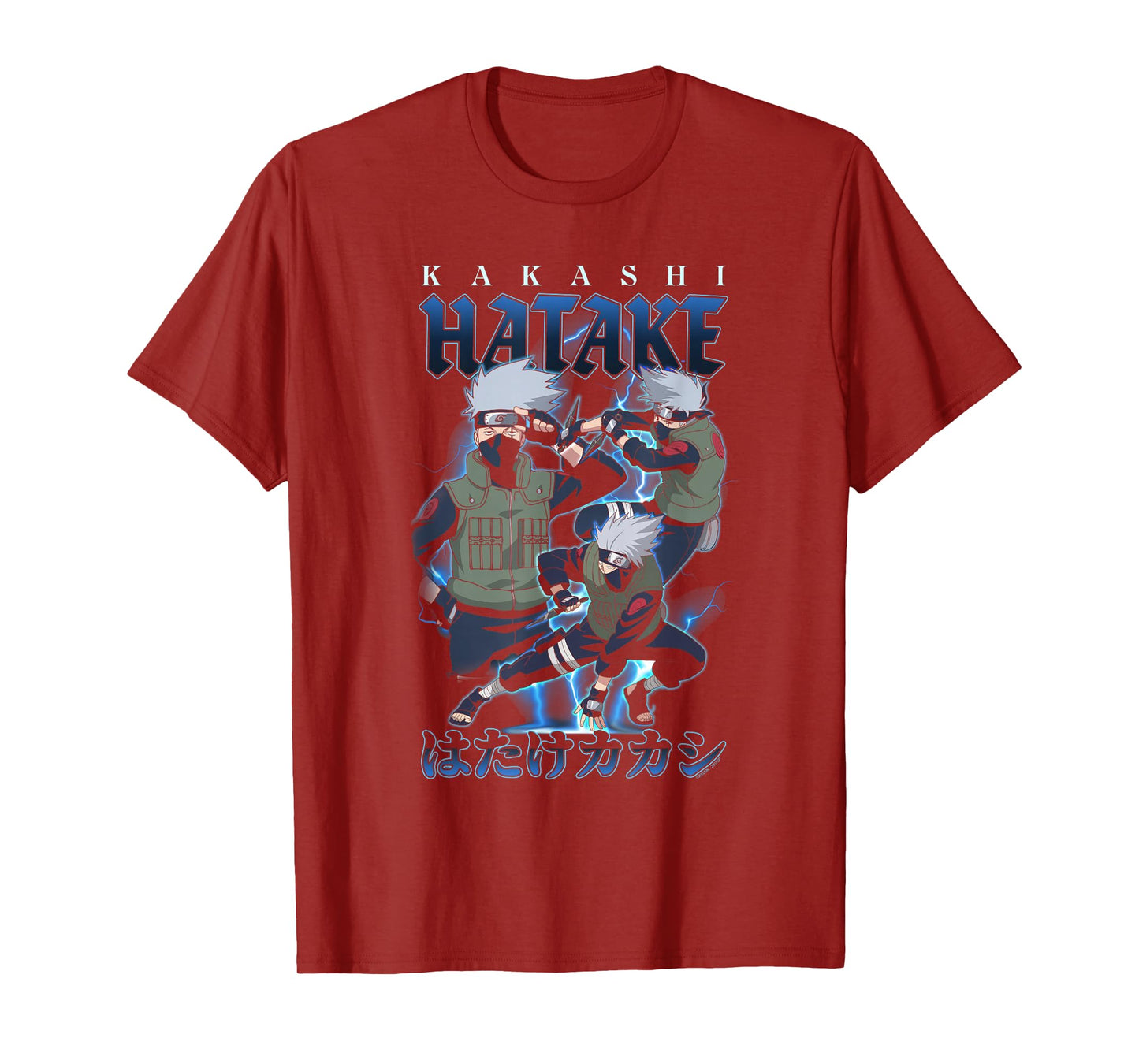 Naruto Shippuden Retro Kakashi Lightning Poses Anime T-Shirt