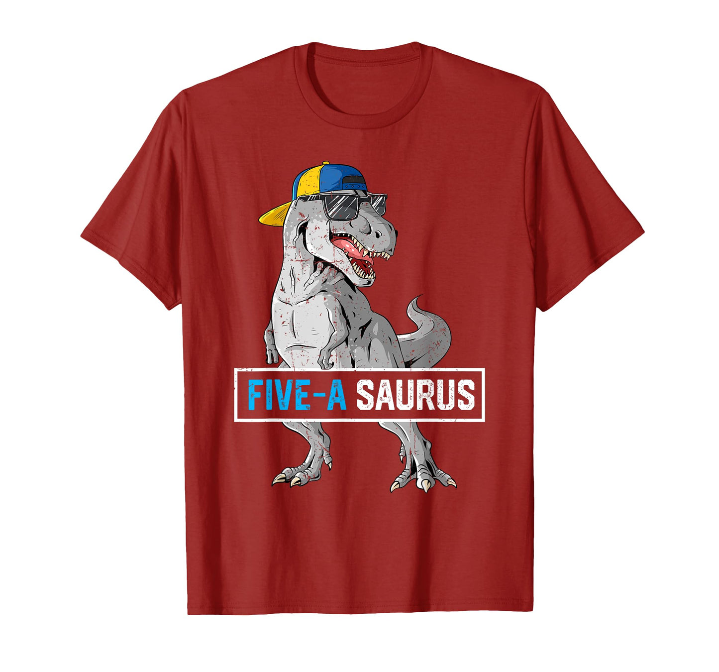 5 Years Old Dinosaur 5th Birthday T Rex Dino Five Saurus T-Shirt