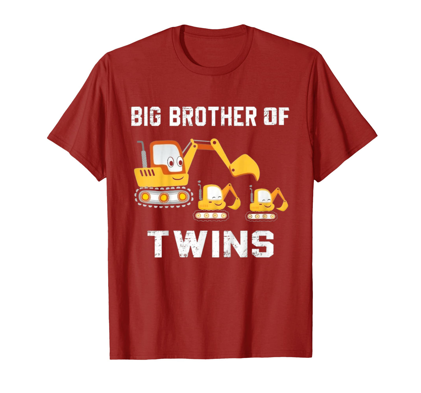 Kids Big brother Of Twins 2026 Construction Excavator Toddlers T-Shirt