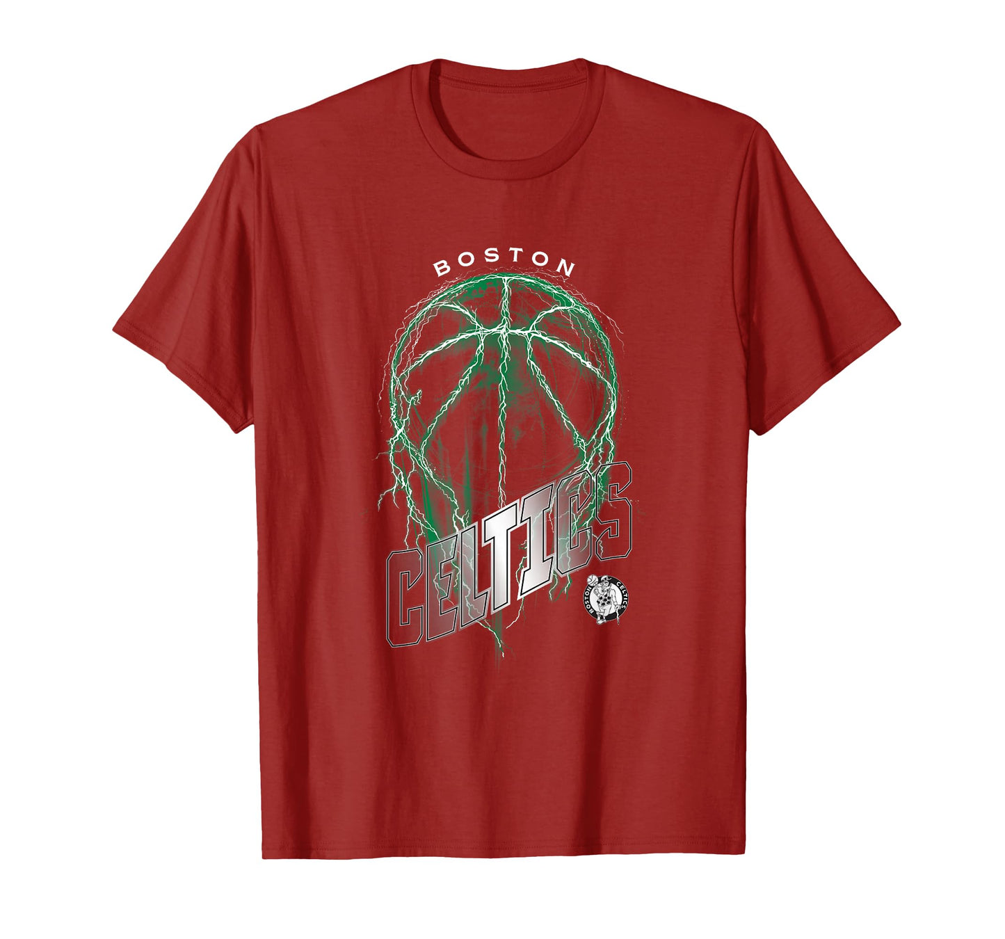 NBA Boston Celtics Lightning Bolt Basketball Logo T-Shirt