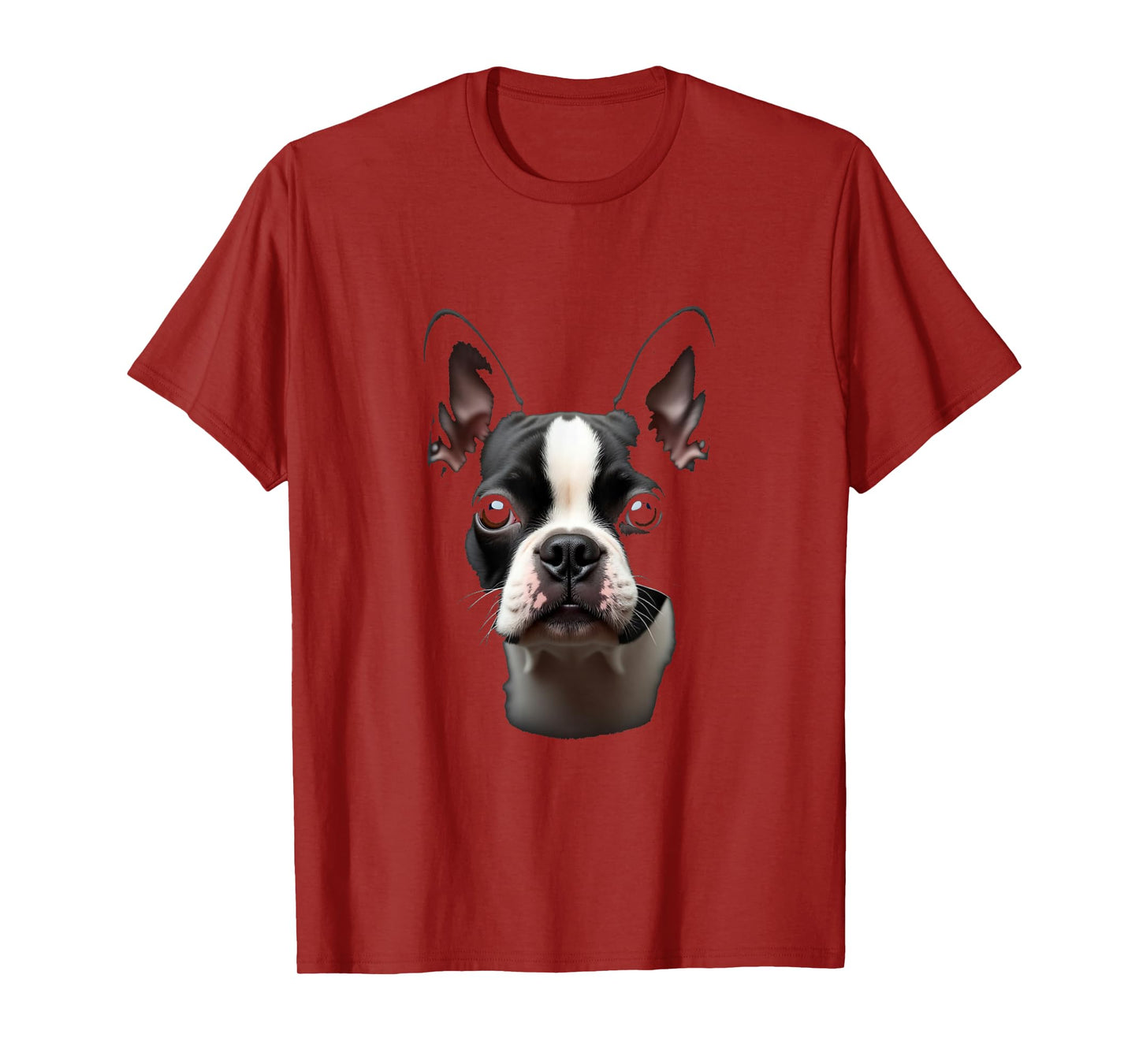 Black Boston Terrier Dog Bostie Face T-Shirt