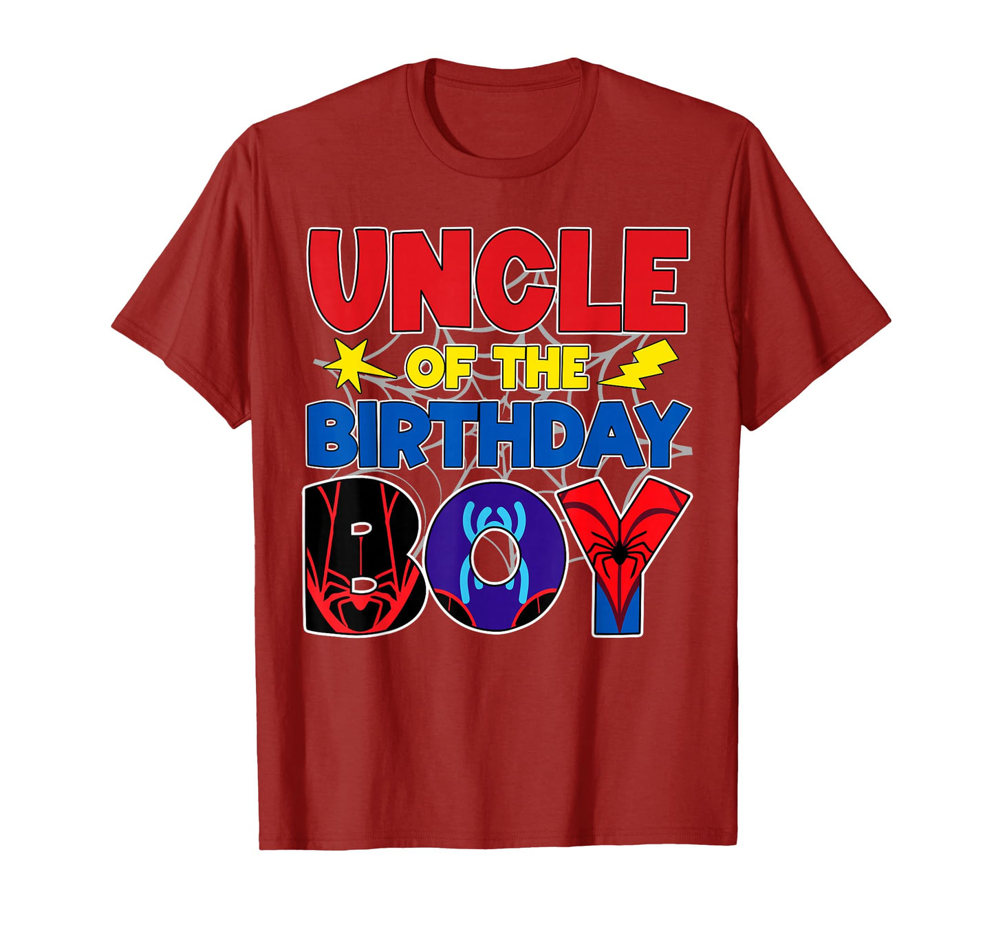 Uncle Of The Birthday Boy Matching Spider Family Birthday T-Shirt