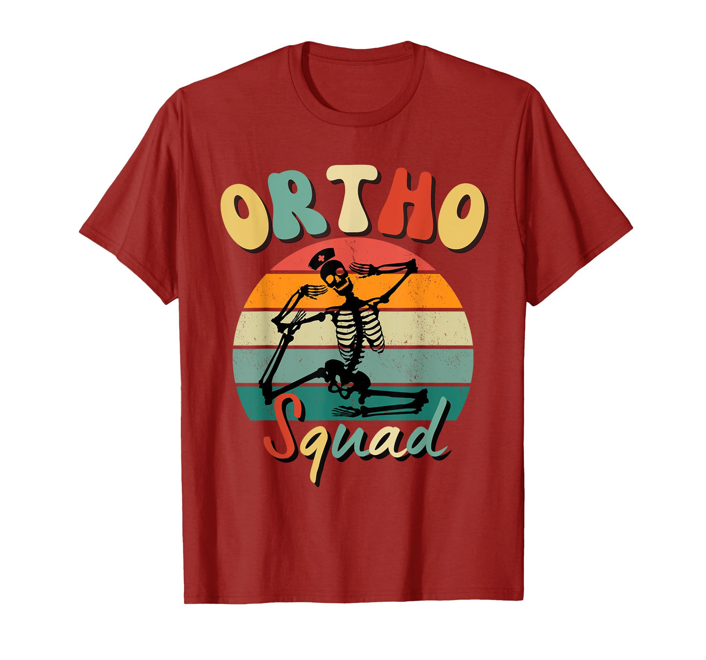Orthopedics Department Retro Ortho Squad Skeleton Nurse RN T-Shirt