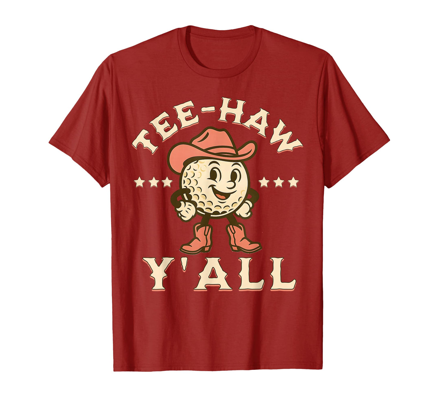 Western Tee Haw Y'all Funny Golf Ball Cowgirl Southern Women T-Shirt