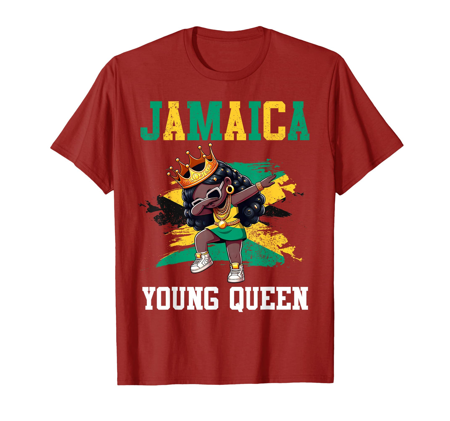 Jamaica Young Queen Jamaican Girl Proud Jamaican Flag T-Shirt