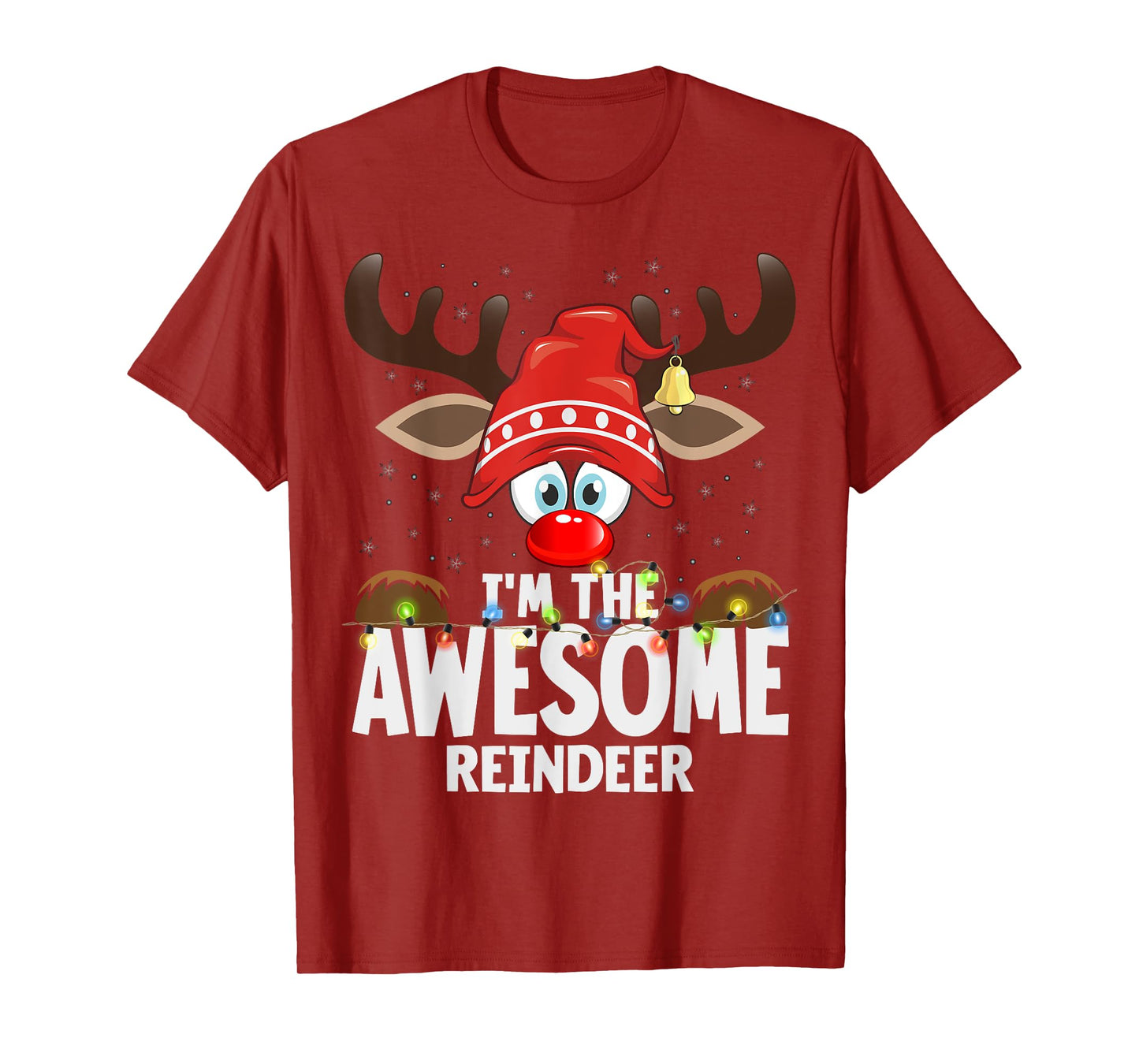 99 Gifts Matching Christmas Reindeer T-Shirt - Unisex-Adults, Black, Small, Short Sleeve