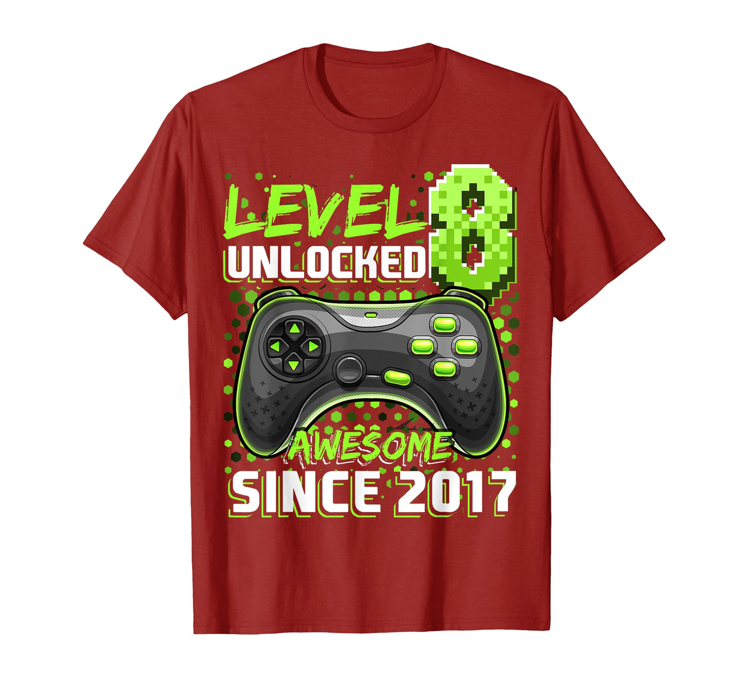 8th Birthday Boy Level 8 Gamer 8 Year Video Game Party T-Shirt
