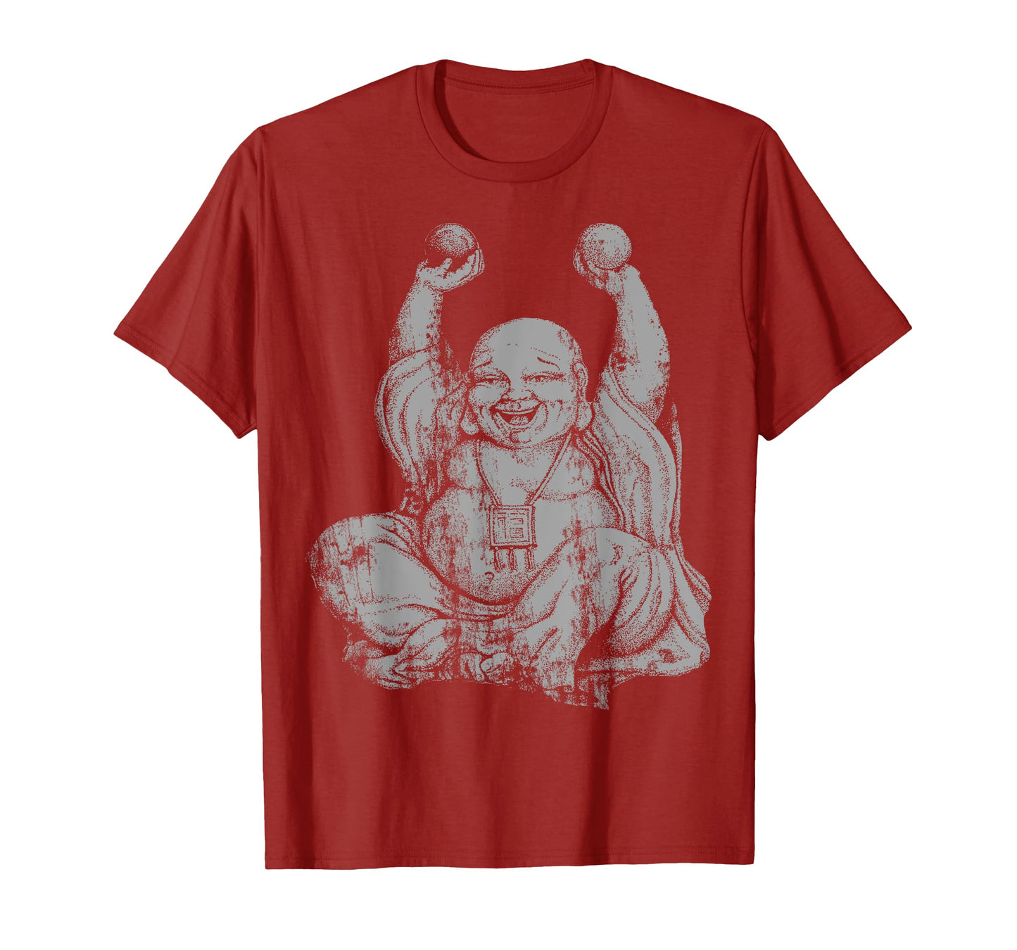 Silver Laughing Buddha Yoga T-Shirt