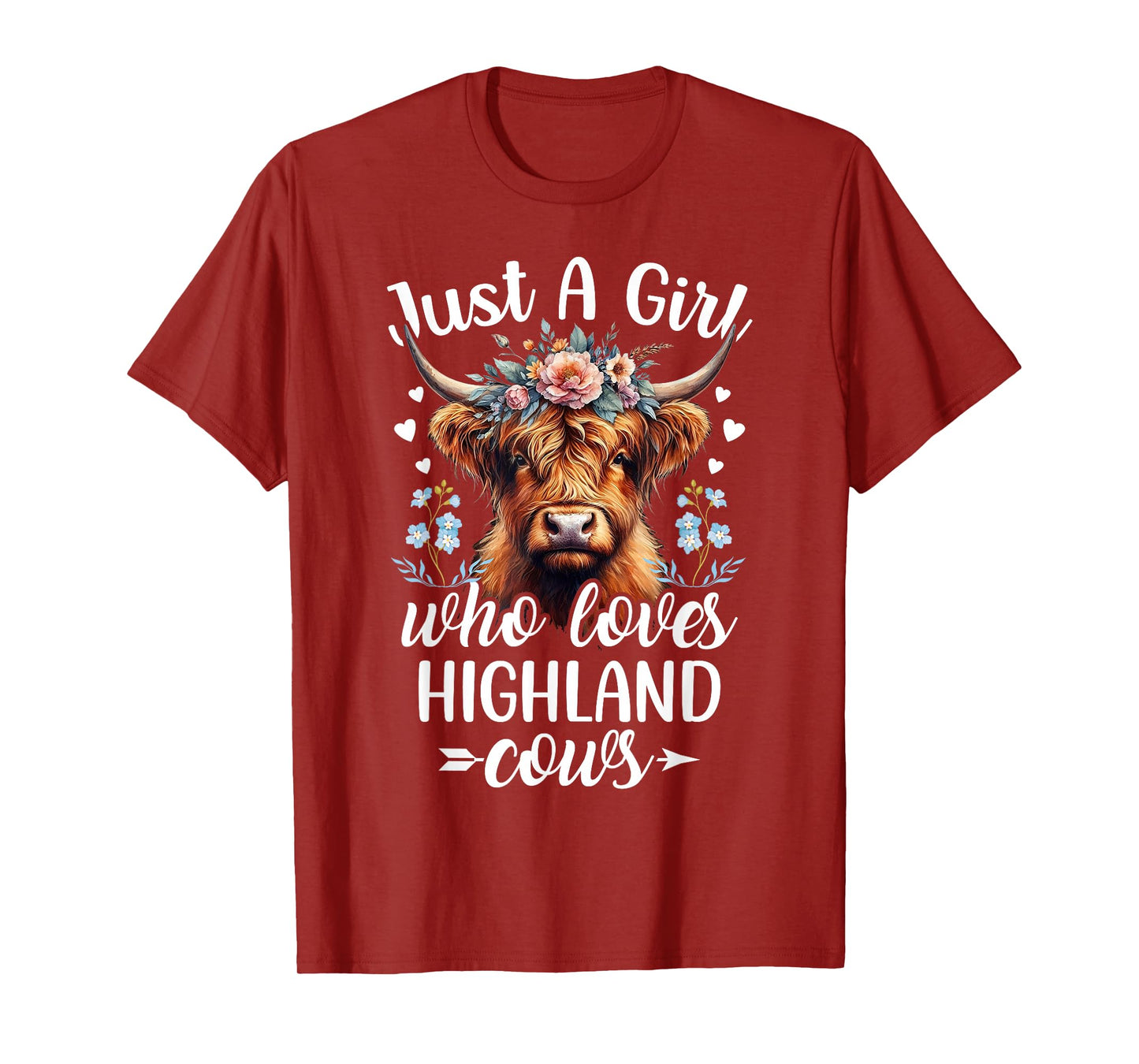 Just a Girl Who Loves Highland Cows Scottish Highland Cows T-Shirt