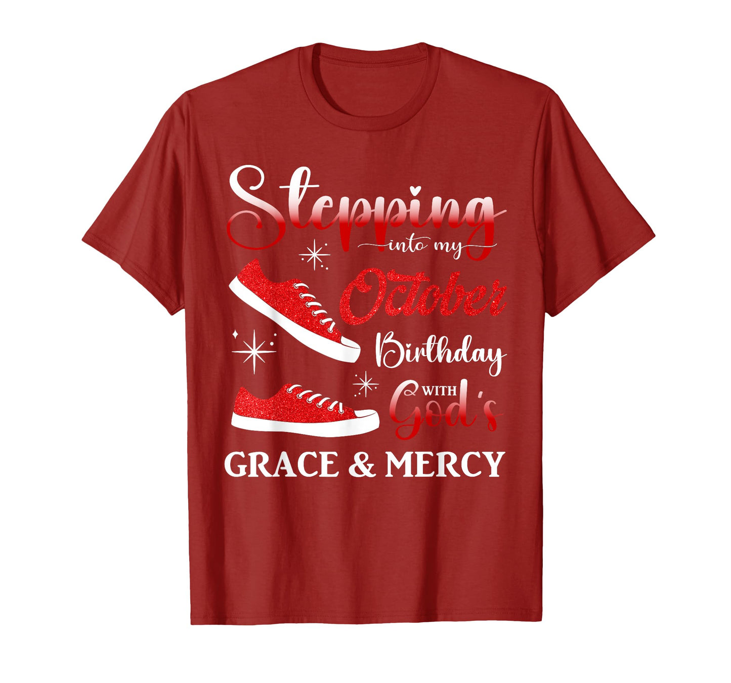 Stepping into My October Birthday Men Women Kids October BD T-Shirt