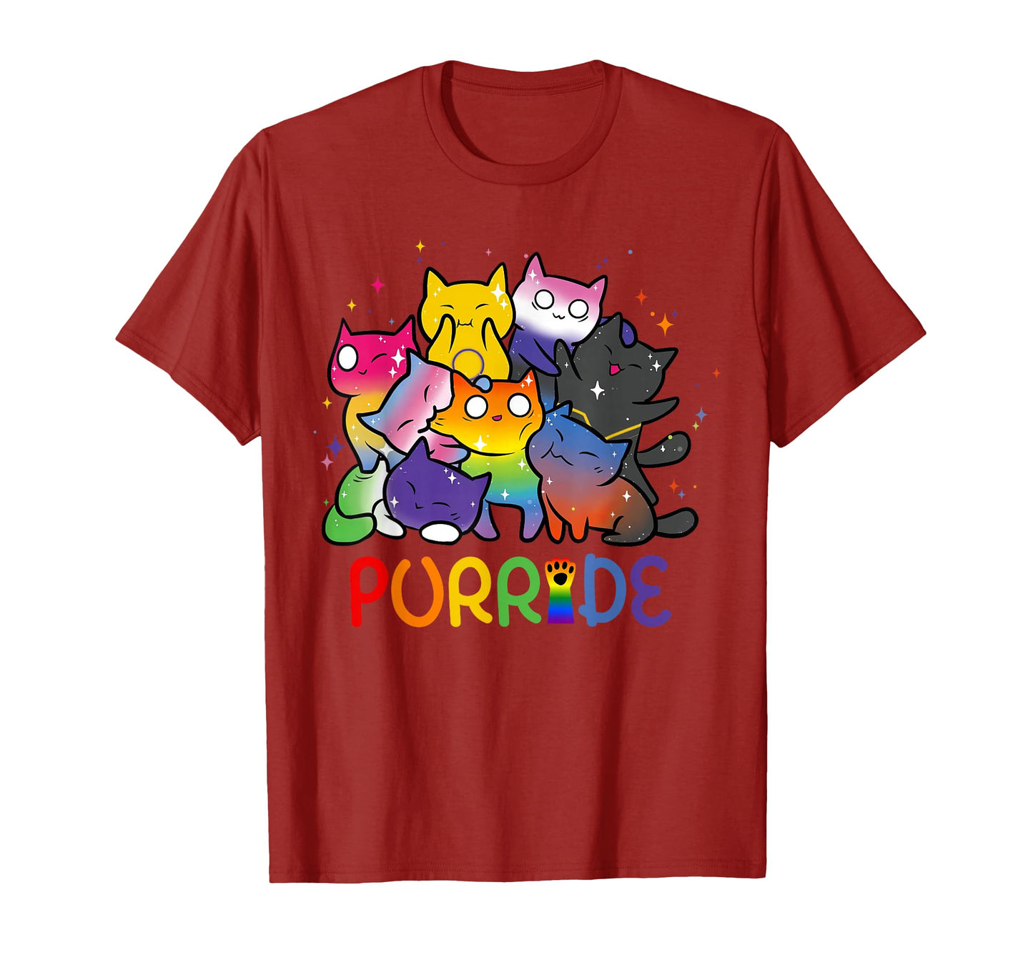 Purride Cat Pride Ally LGBT Rainbow Animal Lovers Women Kids T-Shirt
