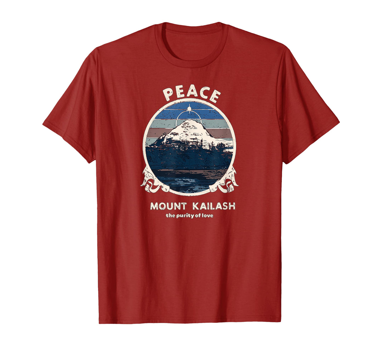 Mount Kailash Peace, Purity of Love Meditation, Vivid Print T-Shirt
