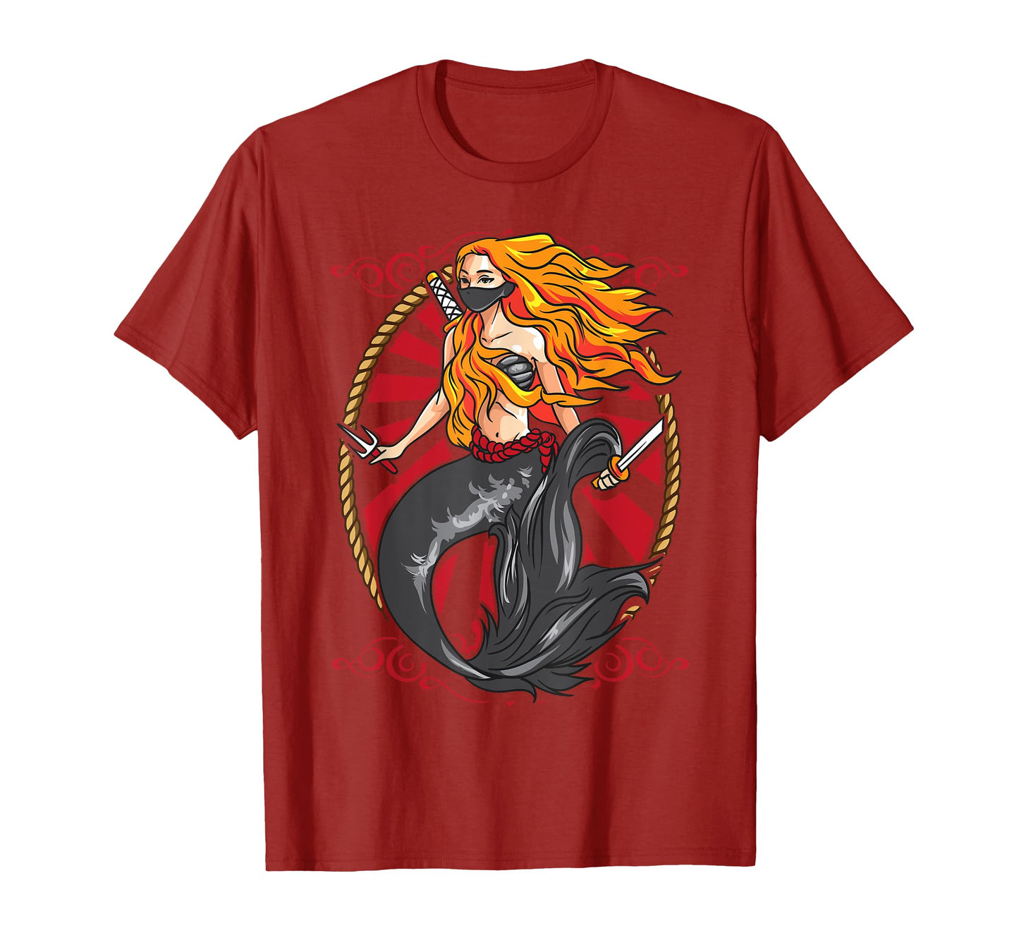 Ninja Mermaid | Cool Shinobi Mercenary Warrior Graphic Gift T-Shirt