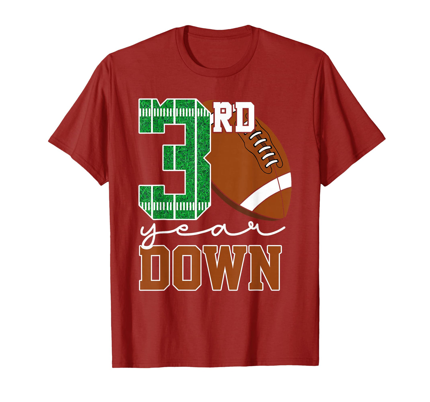 3rd Year Down Football Lover Third Birthday Boy Party T-Shirt