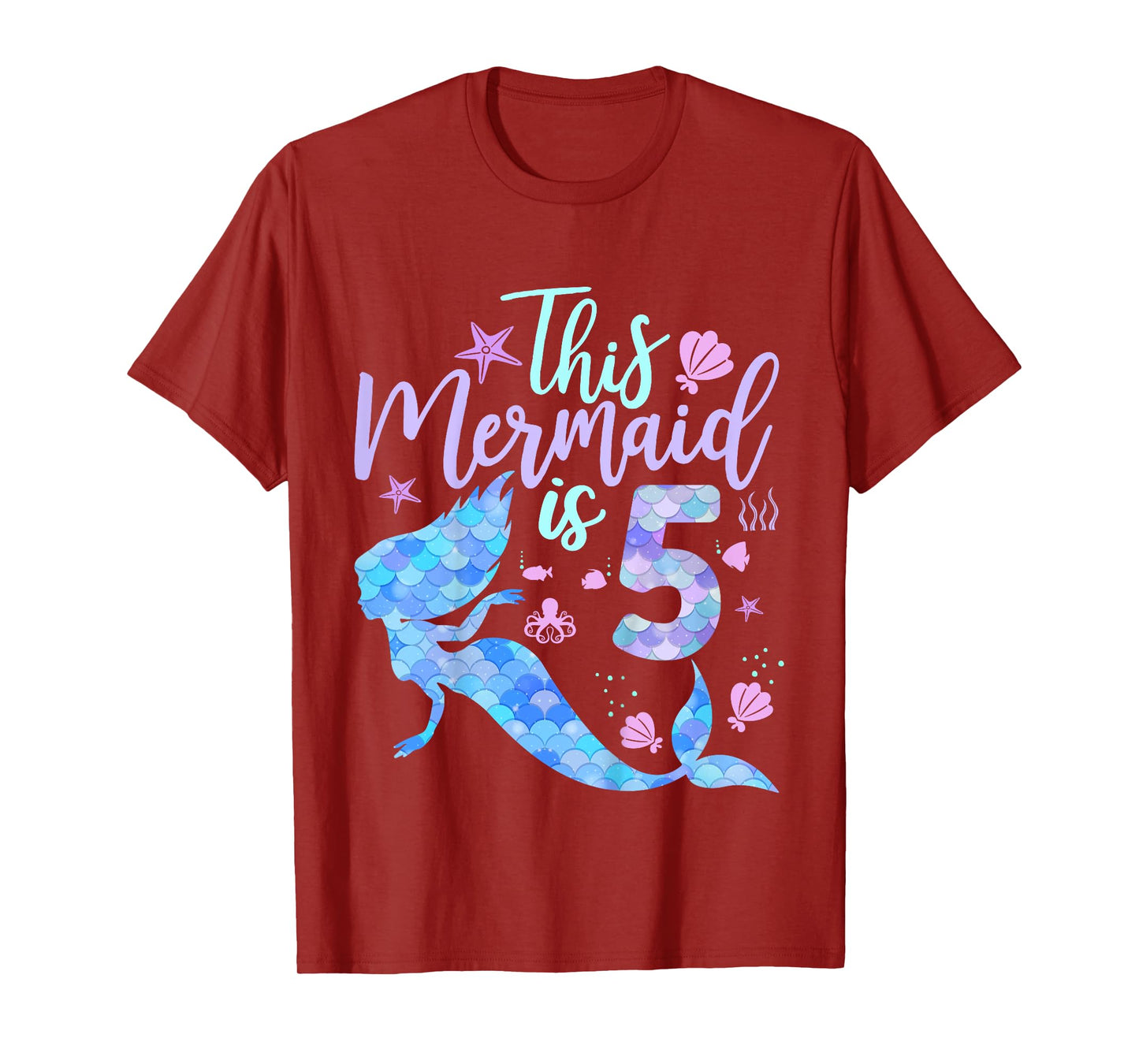 Kids This Mermaid is 5 Birthday Girls Mermaid T-Shirt