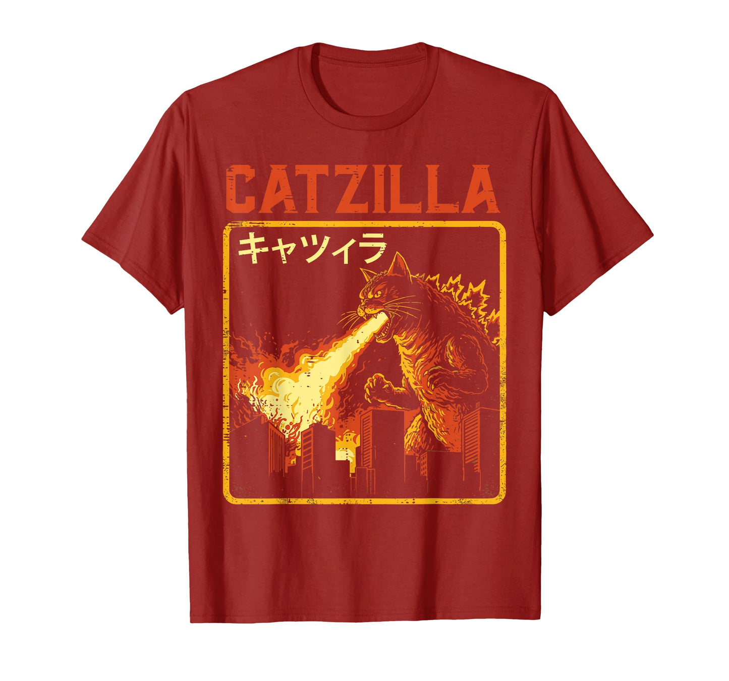 Catzilla Cat Monster Funny Japanese Parody Women Men Kids T-Shirt