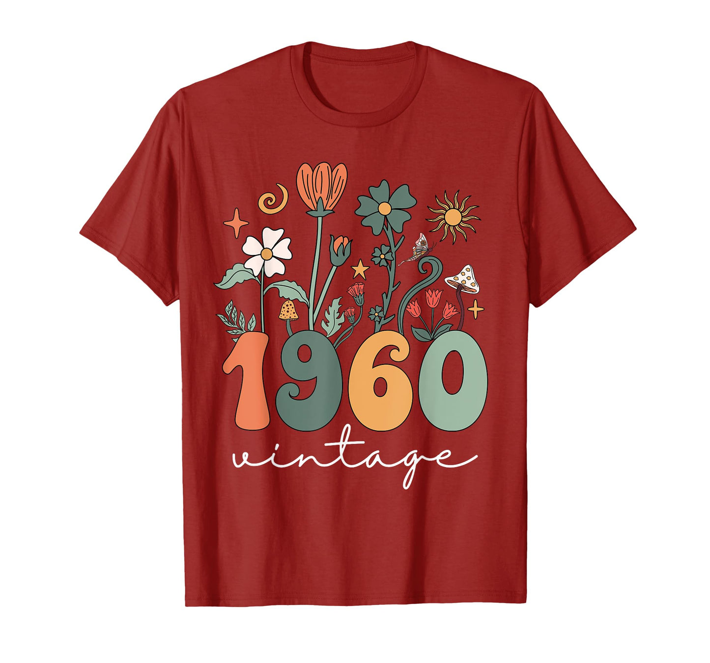 Vintage 1960 Wildflower Floral 65th Birthday Women Girls T-Shirt