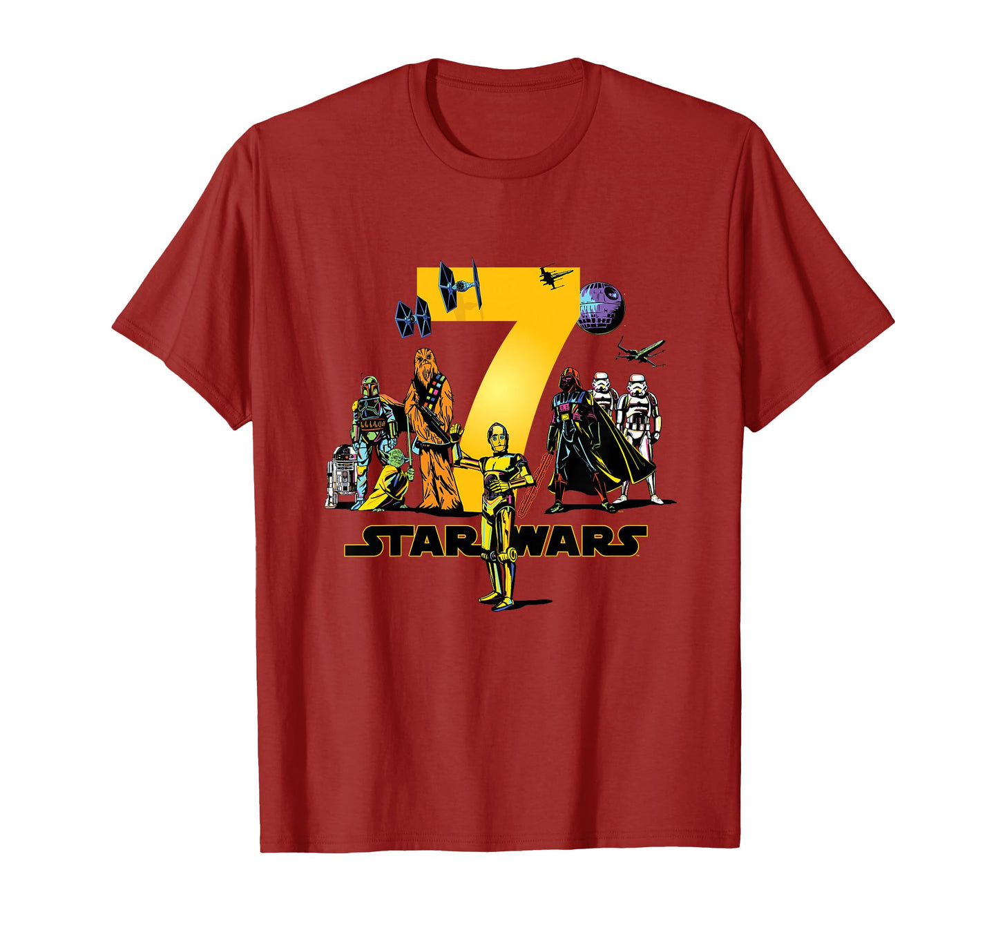 Star Wars Classic Characters Seventh Birthday 7 Years Old T-Shirt
