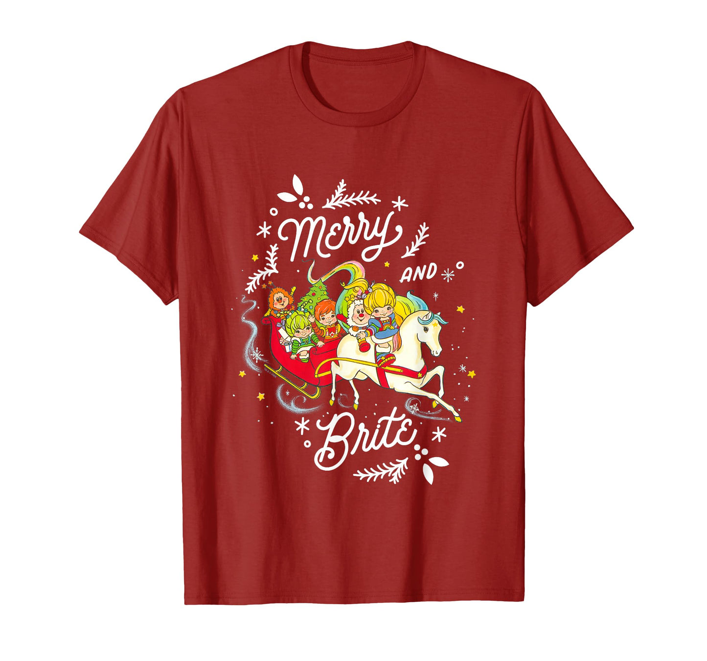 Rainbow Brite Christmas Merry & Brite Sleigh Ride T-Shirt