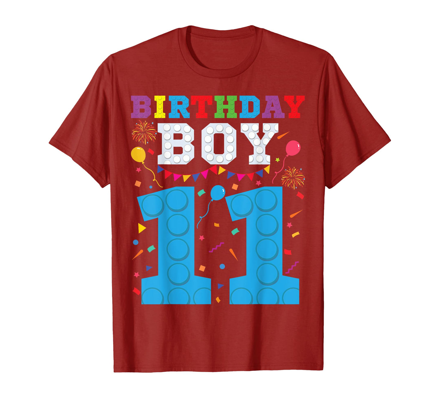 Kids 11 Year Old Building Blocks Family Matching 11 Birthday T-Shirt