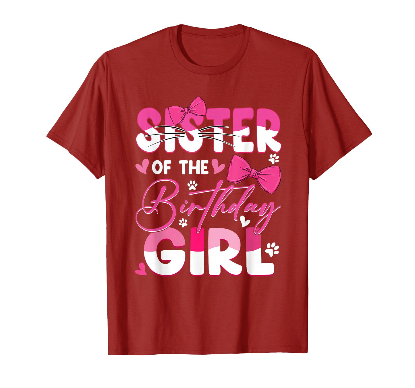 Sister Of The Birthday Girl Cat Kitty Family Matching T-Shirt