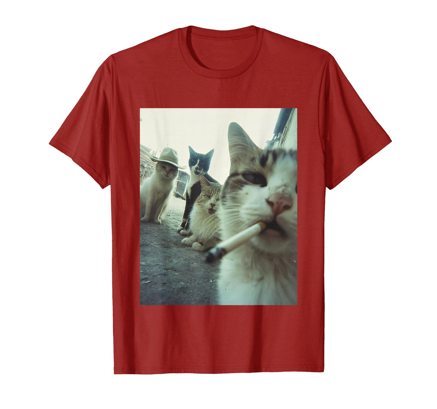 Smoking Cat Meme Funny Gifts for Men Women T-Shirt