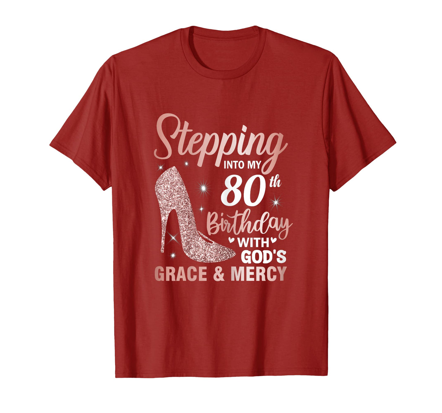 Stepping Into My 80th Birthday Shirt Women 80 Year Old Bday T-Shirt