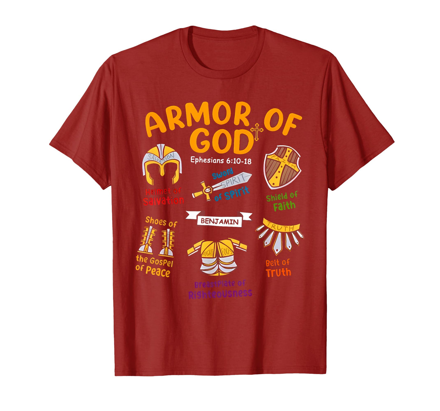 Armor of God Kids Christian Toddler Jesus Shield Ephesians T-Shirt