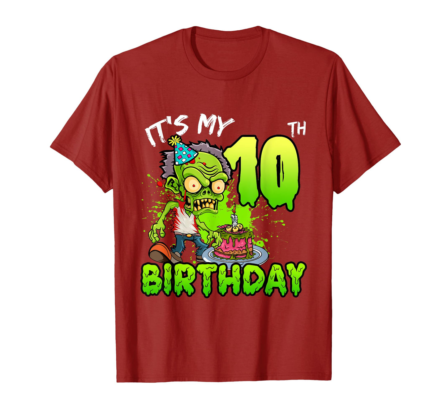 It's My 10th Birthday Zombie Lover 10 Year Old Boys Girls T-Shirt