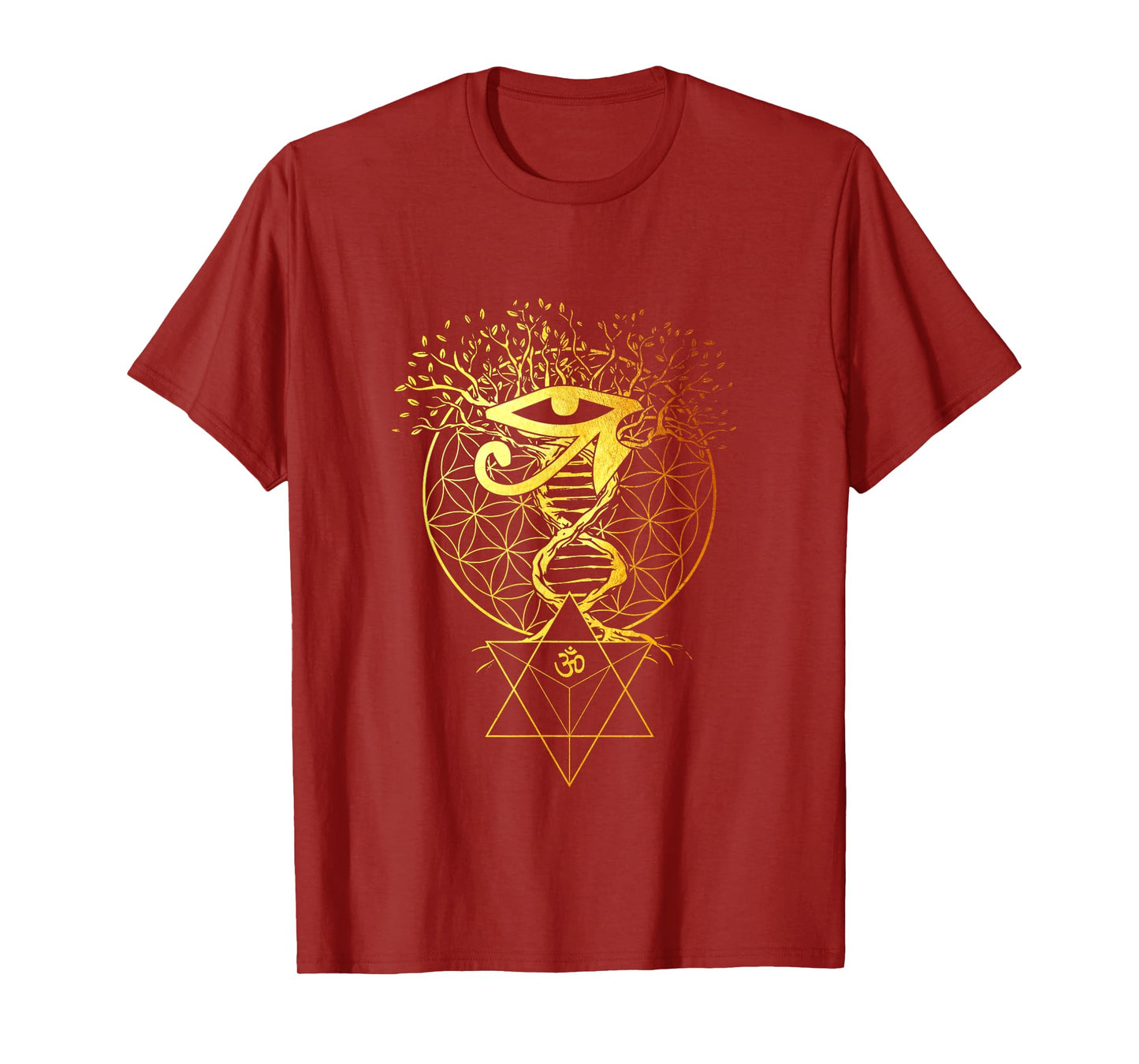 Merkabah Flower of Life Om Eye of Horus Sacred Geometry T-Shirt