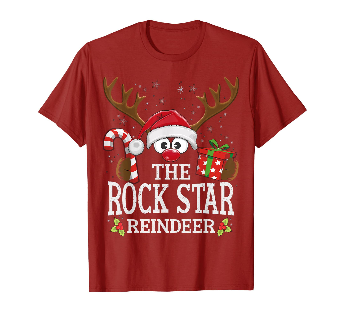 Christmas Matching The Rock Star Reindeer Family T-Shirt