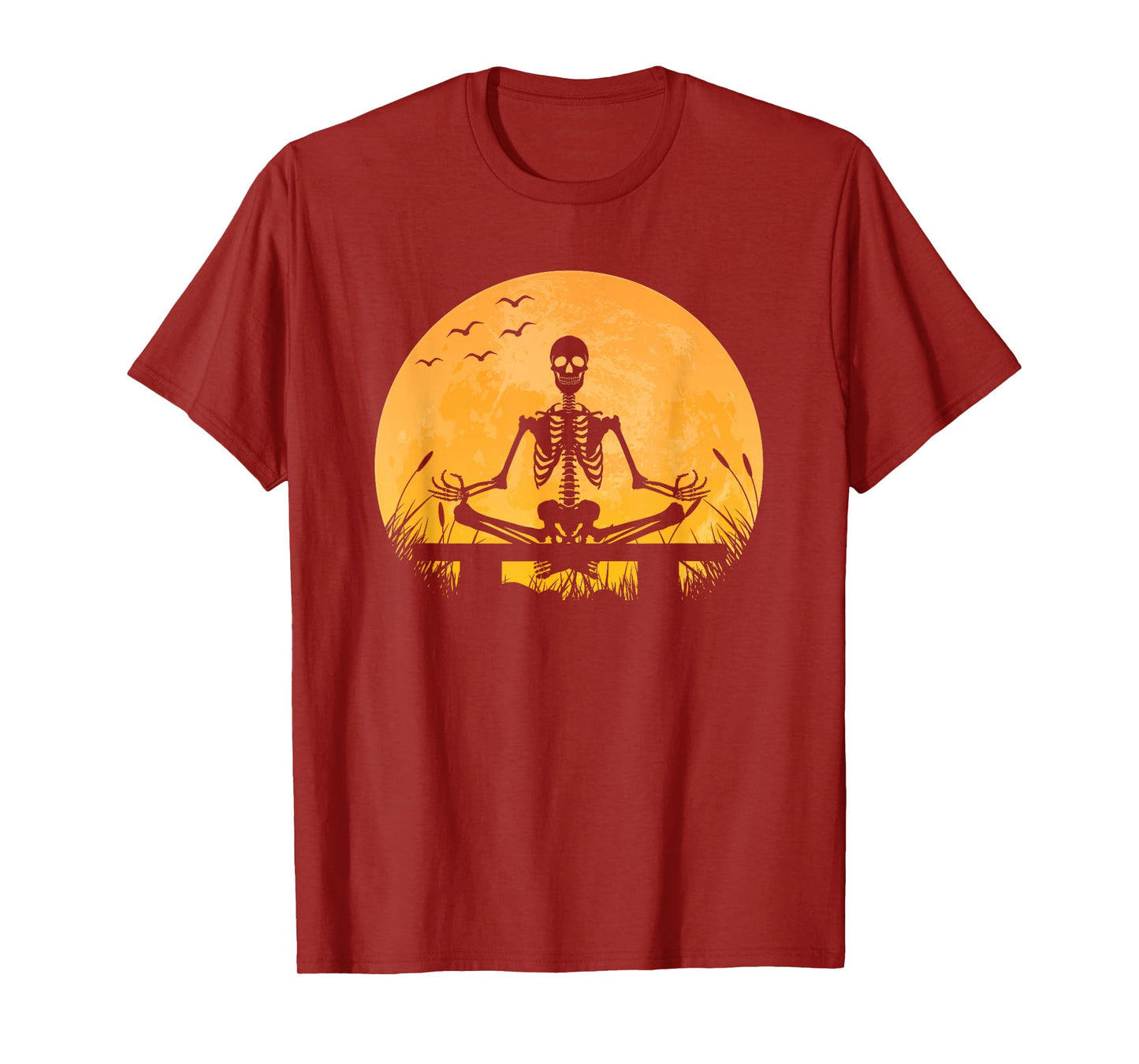 Yoga Meditation | Skeleton meditates | Moon | Yoga Pose T-Shirt