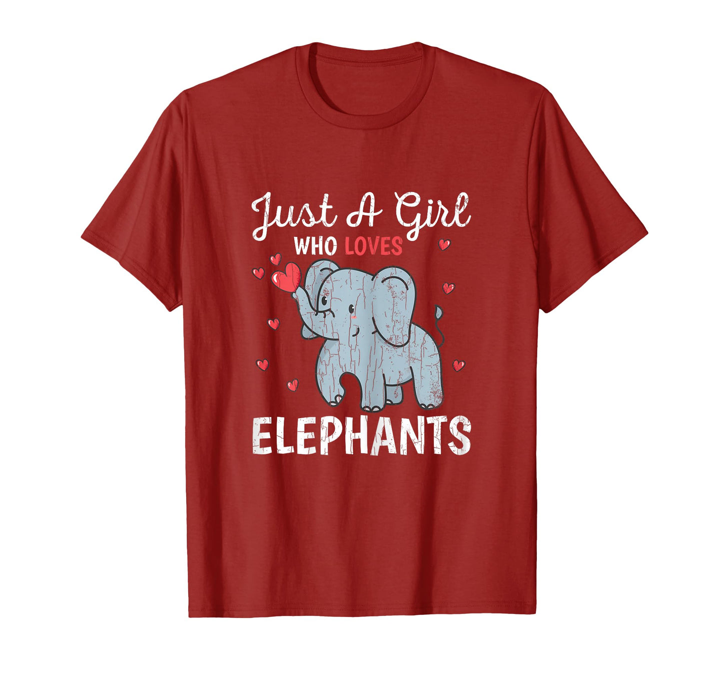 Just A Girl Who Loves Elephants Funny Cute Women Graphic T-Shirt