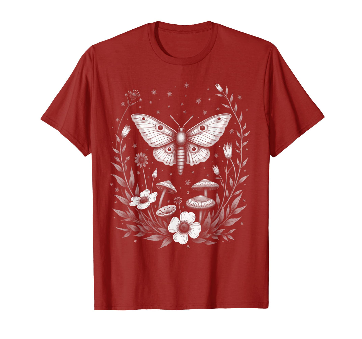 Fairycore Floral Moth Aesthetic Women Girls T-Shirt