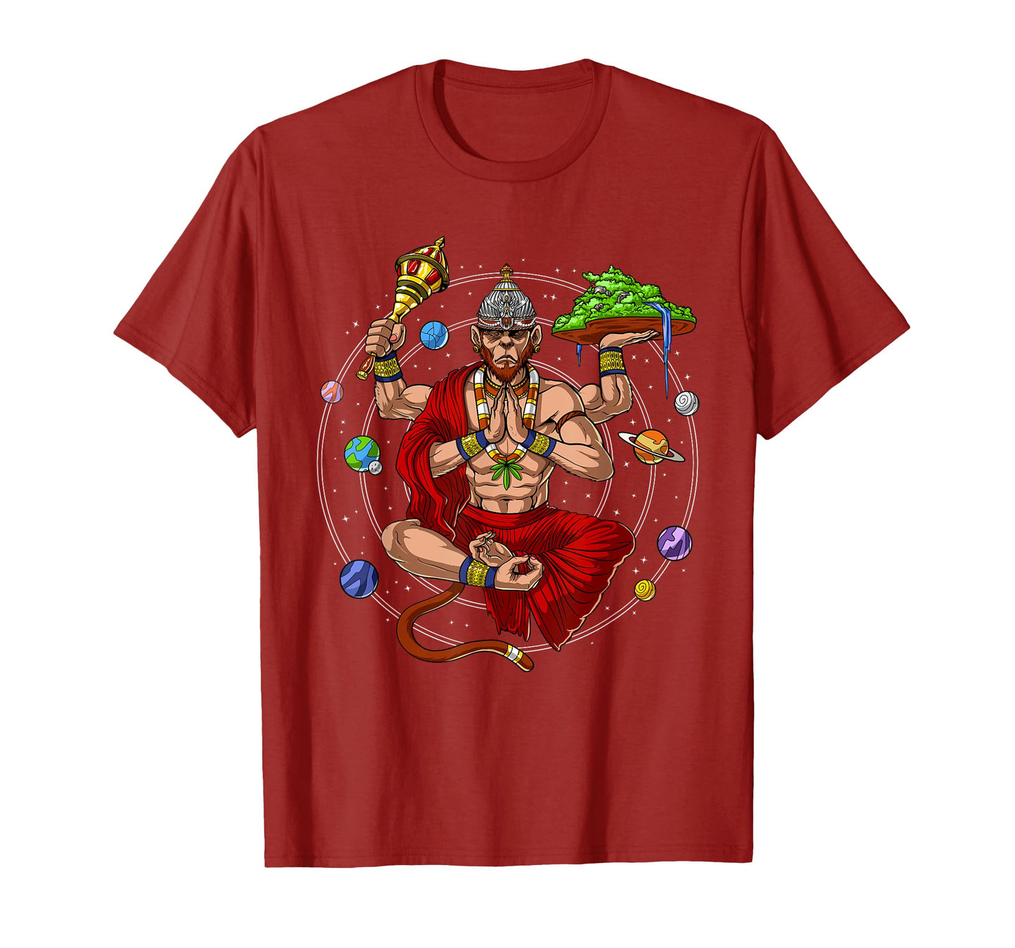 Hanuman Hindu God Monkey Yoga Meditation Hinduism Mythology T-Shirt