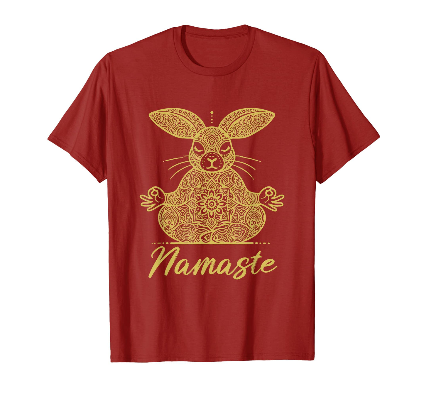 Namaste Rabbit with Mandala Funny Yoga Meditation Rabbit T-Shirt