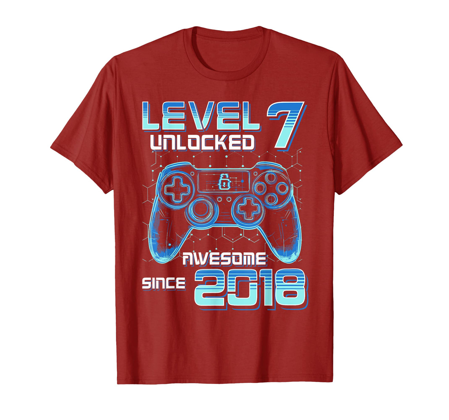 Level 7 Unlocked Video Game Party 7th Birthday Gamer Boys T-Shirt