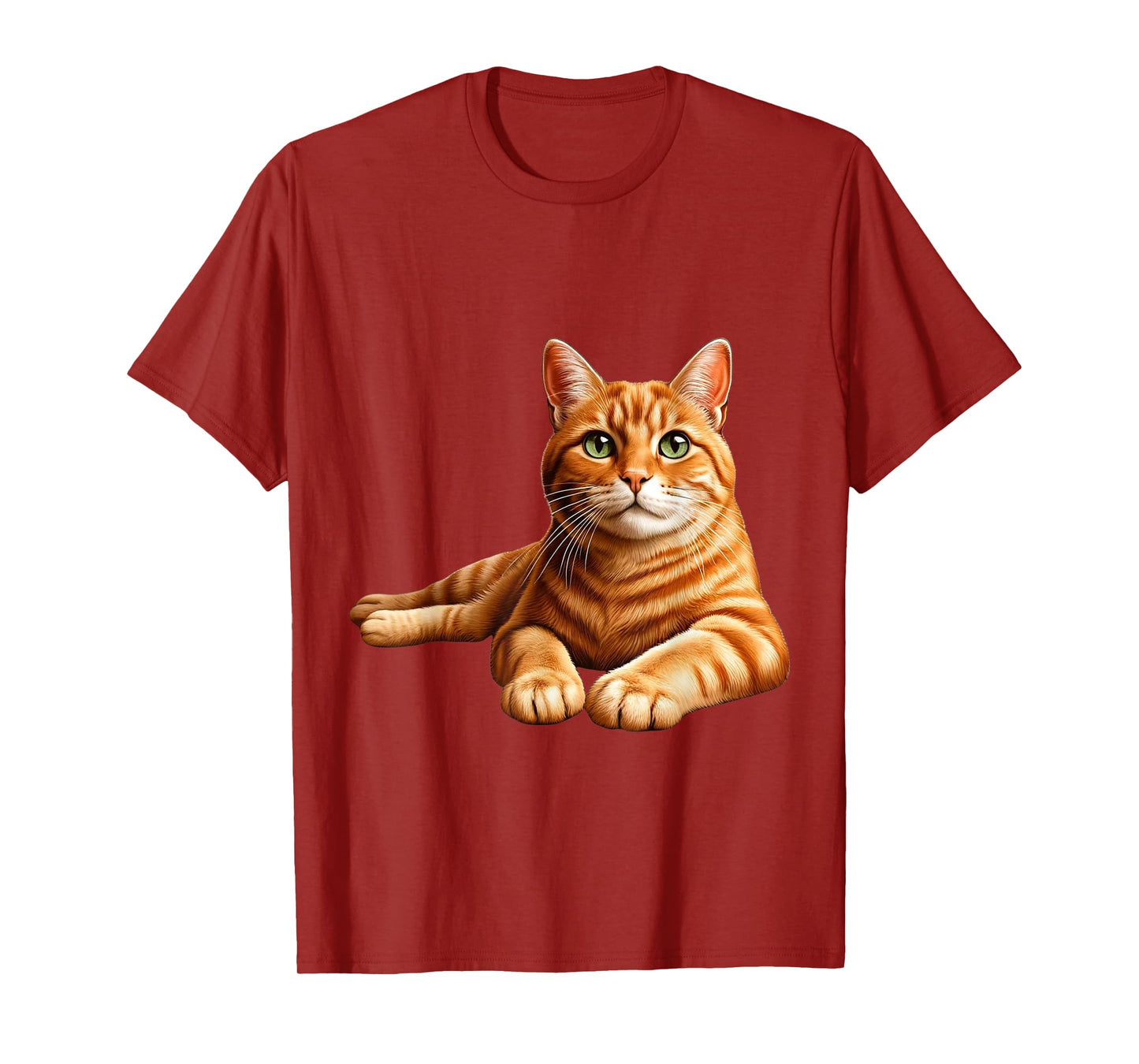 Realistic Orange Tabby Cat Cute Pet Portrait T-Shirt for Men Women Kids
