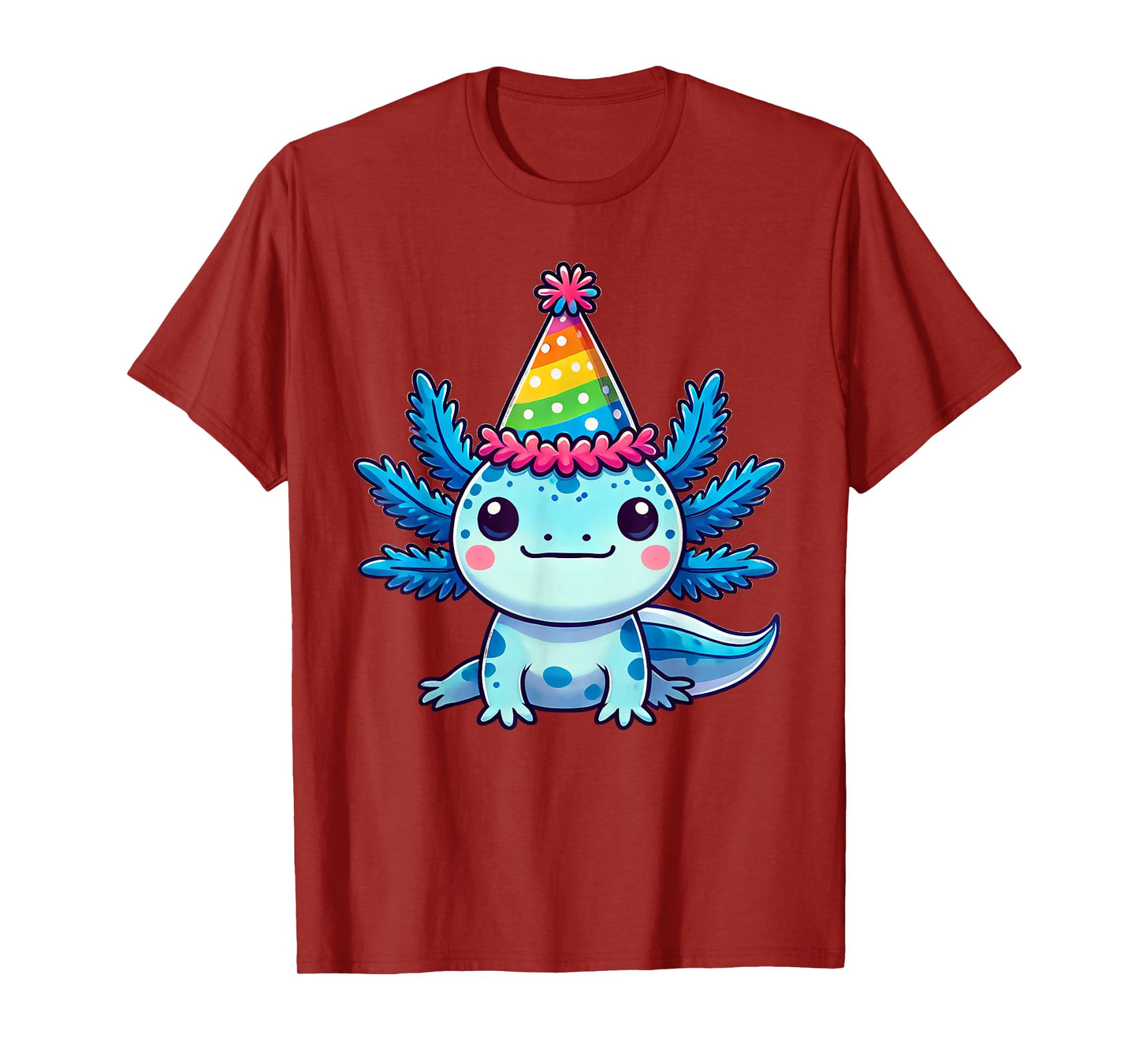 Anime Kawaii Axolotl Birthday Party Hat T-Shirt