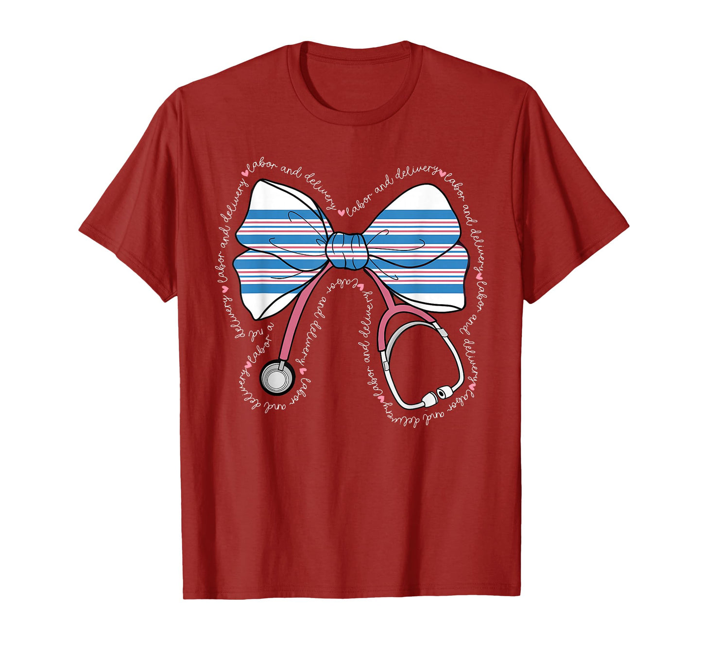 Stethoscope Coquette Bow Baby Blanket Labor and Delivery RN T-Shirt