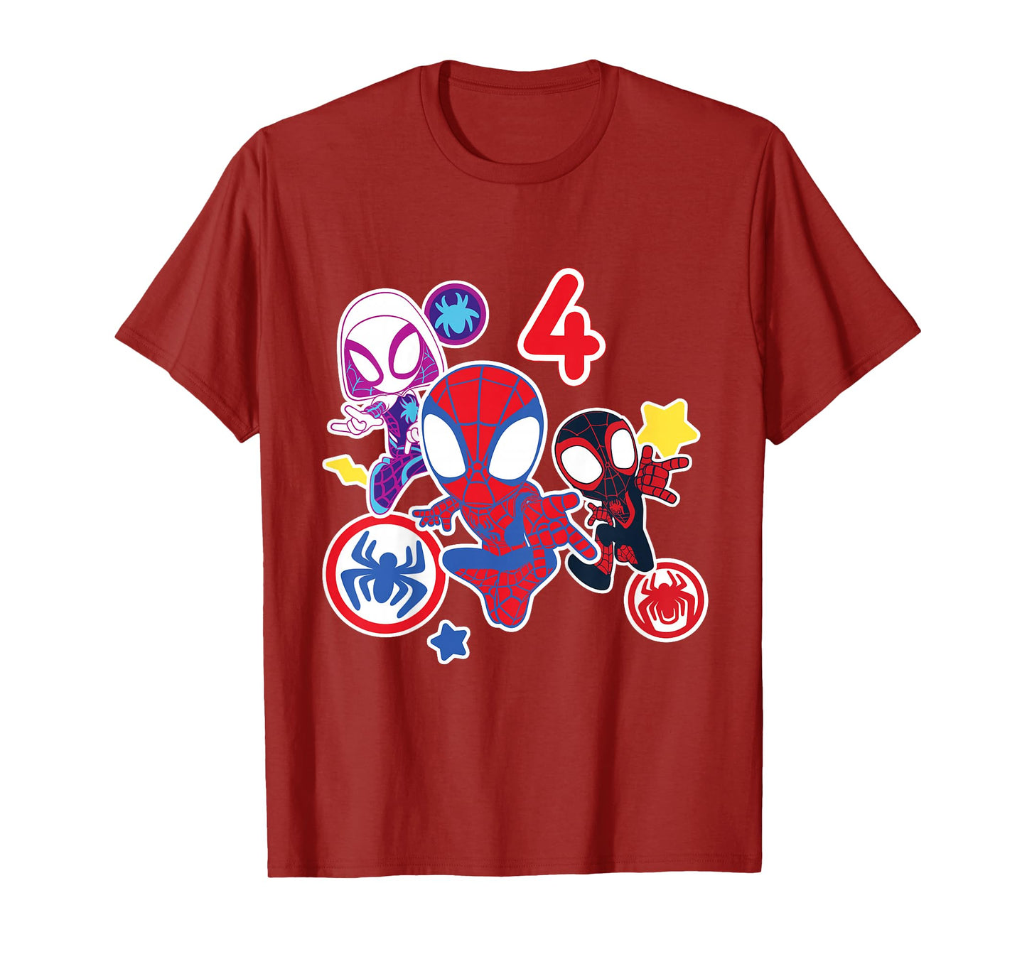 Marvel Spidey and His Amazing Friends 4 Year Old Birthday T-Shirt