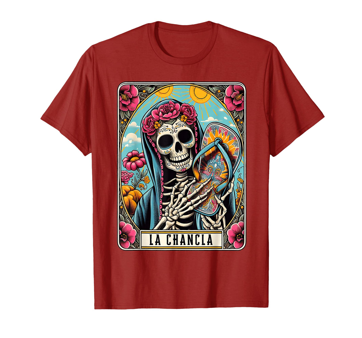 La Chancla Flip Flop Card Funny Mexican Mom Tarot Card T-Shirt