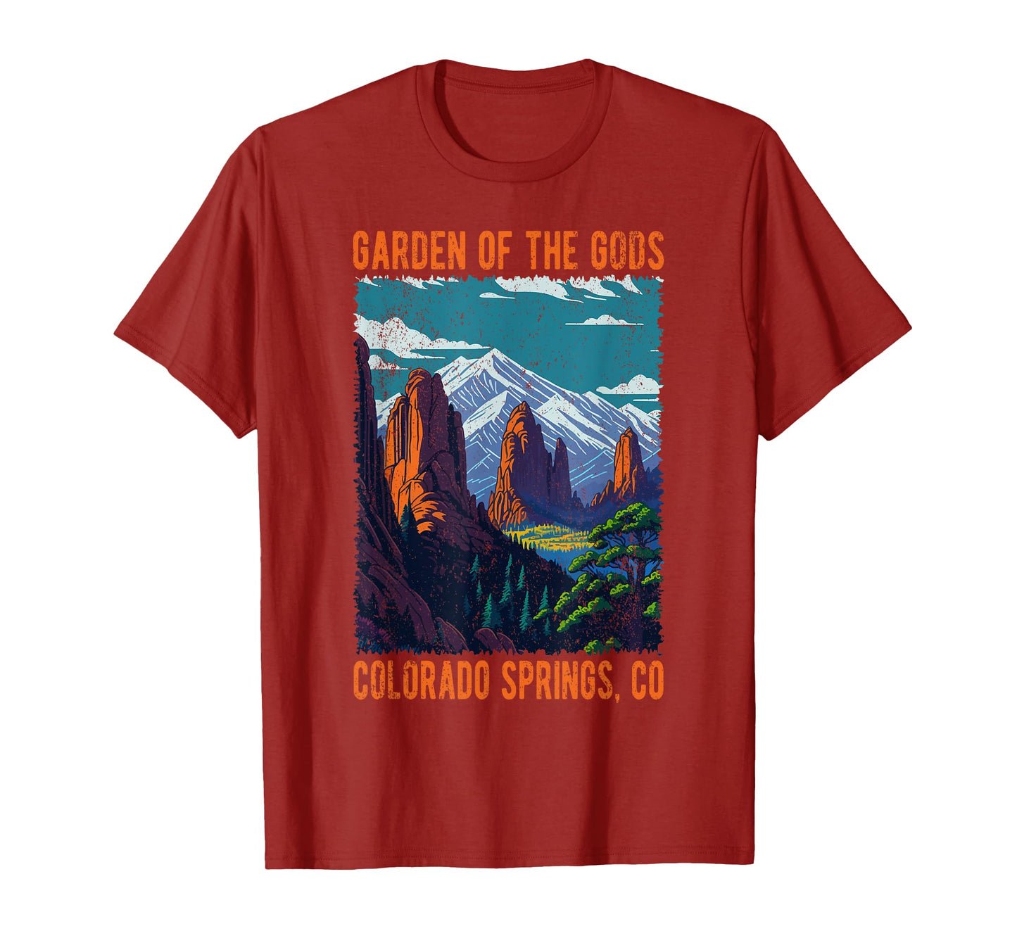 Garden of the Gods Colorado Springs CO USA Distressed Design T-Shirt