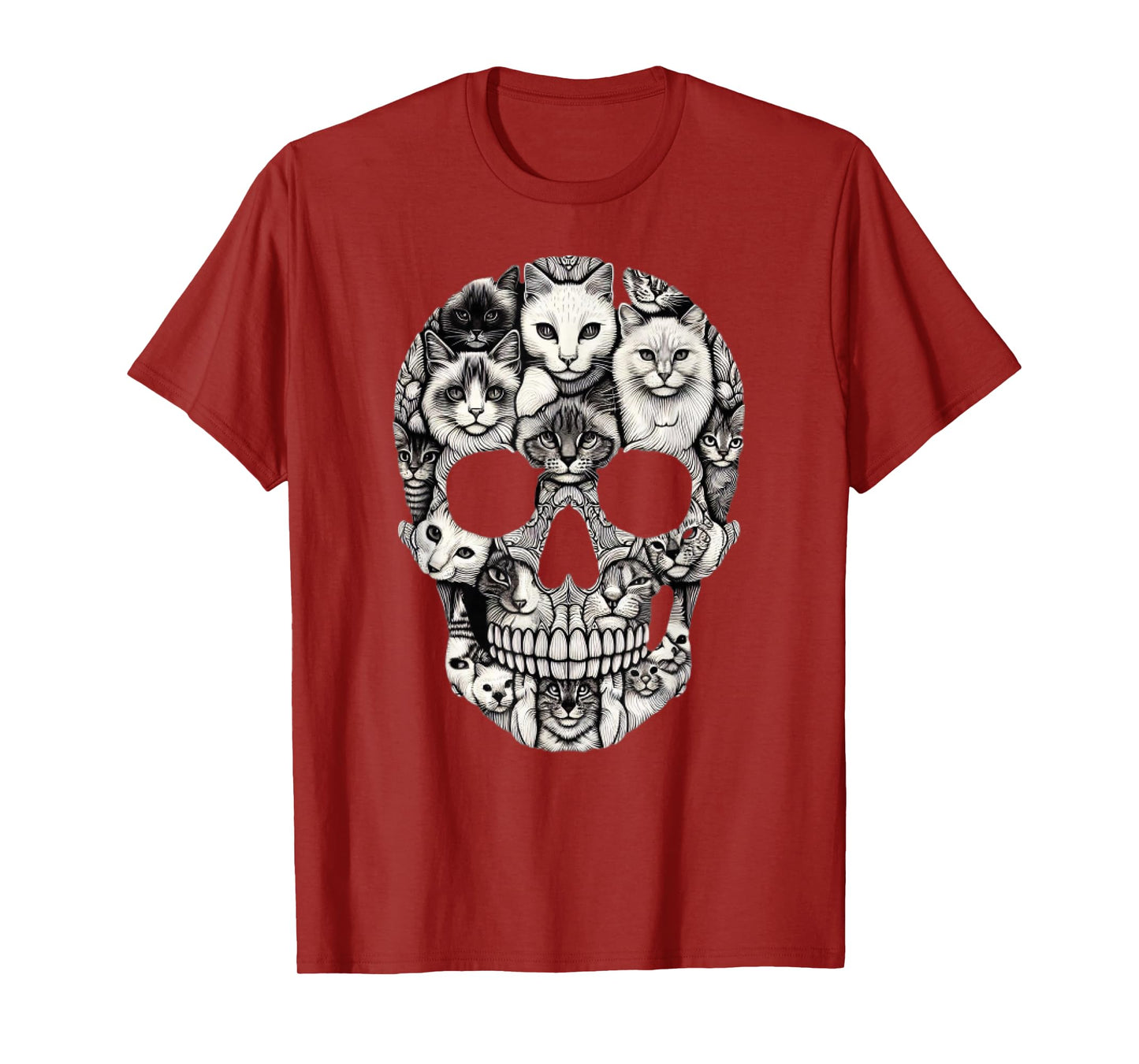 Cat Skull Skeleton Halloween Costume Skull Cat T-Shirt